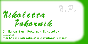 nikoletta pokornik business card